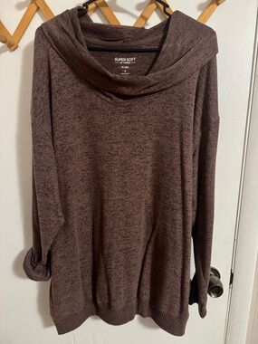 torrid Brown Heather Cowl Neck Plush Sweater